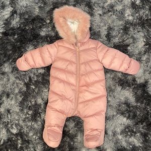 BABY GIRL PINK SNOWSUIT